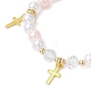 3Pcs 3 Colors ABS Plastic Imitation Pearl Beads Stretch Bracelets BJEW-JB11778-4