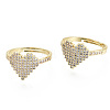 Adjustable Brass Micro Pave Cubic Zirconia Finger Rings RJEW-S045-051G-A-NR-2