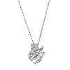 Clear Cubic Zirconia Swan Pendant Necklace JN1063A-1