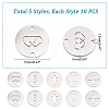 50Pcs 5 Style Manual Polishing 304 Stainless Steel connector Charms STAS-UN0035-89-4
