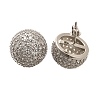 Half Round Brass Micro Pave Clear Cubic Zirconia Stud Earrings X-EJEW-C126-05P-4