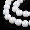 Electroplate Opaque Glass Beads Strands X-GLAA-T032-P6mm-AB02-4