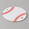 Acrylic Sport Ball Connector Charms MACR-WH0007-160B-2