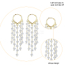 FIBLOOM 2 Pairs 2 Colors Dyed Natural Quartz Crystal Chips Tassel Earrings EJEW-FI0001-85-3