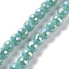 Electroplate Opaque Solid Color Glass Beads Strands GLAA-E036-10-M-2
