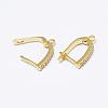 Brass Micro Pave AAA Cubic Zirconia Ear Harp Hoop Earring Findings KK-F699-04-NR-3