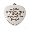 Non-Tarnish Teachers' Day 201 Stainless Steel Pendants STAS-L079-23P-04-1