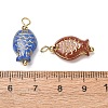 Baking Paint & Golden Metal Enlaced Glass Pendants GL-CBA010C-09G-3