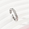 Brass Micro Pave Cubic Zirconia Cuff Rings for Women RJEW-F182-03P-3