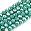 Electroplate Glass Beads Strands EGLA-A034-P6mm-B27-1