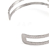 Non-Tarnish 304 Stainless Steel Hollow Leaf Open Cuff Bangles for Women LS-BJEW-K241-03A-P-3