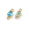 Brass Pave Cubic Zirconia Connector Charms KK-Z136-46G-02-2