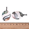 Natural Abalone Shell & Black Lip Shell & Pink Shell Pendants SSHEL-B003-06P-04-3