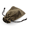 Polyester Imitation Burlap Packing Pouches Drawstring Bags X-ABAG-R005-9x7-05-3