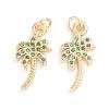 Brass Micro Pave Cubic Zirconia Pendants ZIRC-G165-01G-2
