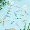 Natural Green Aventurine & Natural Sunstone & Natural Ametrine & Cherry Quartz Glass Chip & Acrylic Heart & Imitation Round Pearl Beaded Connector Charms PALLOY-GO00061-4