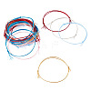 30Pcs 6 Colors Polyester Braided Cord Bracelet Making AJEW-TA00047-3