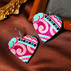 Printed Acrylic Dangle Earrings for Women WG7422D-01-2