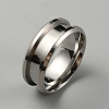 304 Stainless Steel Grooved Finger Ring Settings RJEW-WH0010-08B-P-1