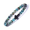 Natural African Turquoise(Jasper) & Synthetic Non-magnetic Hematite Beads Stretch Bracelets for Women Men BO6196-7-1