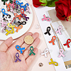 100Pcs 3 Styles Breast Cancer Awareness Pink Ribbon Enamel Pin JEWB-FH0002-53B-3