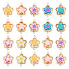 20Pcs Polymer Clay Flower & CCB Frame Links Connector Charms CLAY-TADJ0001-08G-1