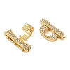 Rack Plating Brass Micro Pave Clear Cubic Zirconia Fold Over Clasps KK-S384-02G-2