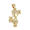 Brass Micro Pave Cubic Zirconia Pendants KK-D409-31G-1