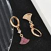 Brass Micro Pave Cubic Zirconia Leverback Earrings EJEW-K300-16G-2