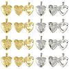 10Pcs 2 Colors Rack Plating Brass Locket Pendants KK-FS0001-89-1