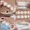 Organza Lace Trim with Resin Imitation Pearl Beads OCOR-WH0085-53B-4