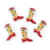 5Pcs Boot Baking Paint Glass Enamel  Beads LAMP-TADJ0001-08A-3