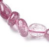 Natural Strawberry Quartz Bead Stretch Bracelets BJEW-K213-08-3