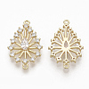 Brass Micro Pave Clear Cubic Zirconia Links ZIRC-Q021-054G-NF-2