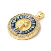 Brass Micro Pave Clear Cubic Zirconia Pendants KK-K385-036G-3