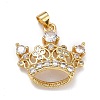 Brass Micro Pave Clear Cubic Zirconia Pendants X-ZIRC-A021-45G-1