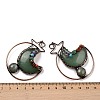 Natural Green Aventurine Brass Star Moon Big Pendants G-H316-01R-04-3