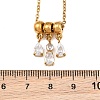 304 Stainless Steel Pave Clear Cubic Zirconia 3 Teardrop Pendant Necklaces for Women SA-CBABBA6-01G-5