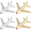 8Pcs 2 Colors Brass Micro Pave Cubic Zirconia Airliner Beads ZIRC-BBC0002-58-1