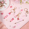 Valentine's Day DIY Alloy Enamel & Wood Beadable Bar Keychain Making Kit DIY-SC0025-94-4
