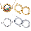 4Pcs 2 Colors Stainless Steel Floating Locket Links Connector Charms STAS-HS0001-40C-1