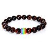 Natural Red Tiger Eye Round Beaded Stretch Bracelets ZA0541-3-1