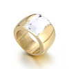 304 Stainless Steel & Glass Finger Rings FS-WGBA2F3-01-1