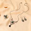 Spider Alloy Glass Dangle Earrings & Necklaces & Rings Sets WGD1EC4-04-2