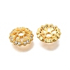 Brass Micro Pave Clear Cubic Zirconia Bead Caps KK-G600-11G-2