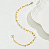 Fashionable Stainless Steel Textured Paperclip Chain Anklets for Women NQ3466-2