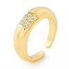 Clear Cubic Zirconia Open Cuff Ring RJEW-I083-09G-1