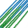 2 Colors Transparent Glass Beads Strands GLAA-G093-01H-1