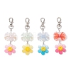 4Pcs Smiling Flower & Bowknot Acrylic Pendant Decorations HJEW-JM03857-2