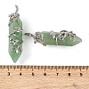 Natural Green Aventurine Double Terminal Pointed Pendants G-C144-03P-10-3